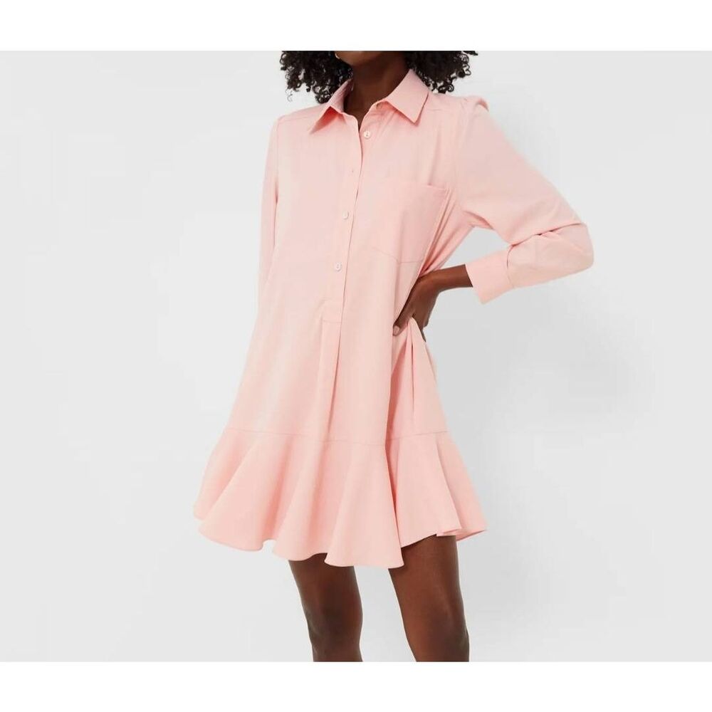 NWT TUCKERNUCK Bermuda Powder Pink Crepe Callahan Shirt Dress sz S